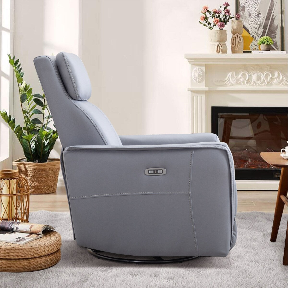 Fauteuil inclinable pivotant et électrique de 32,3 pouces de large avec ports USB