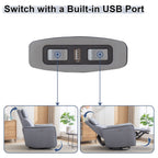 Fauteuil inclinable pivotant et électrique de 32,3 pouces de large avec ports USB