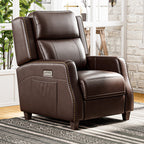 Fauteuil inclinable Power Club en cuir véritable de 32,7 po de large