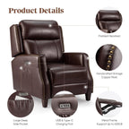 Fauteuil inclinable Power Club en cuir véritable de 32,7 po de large