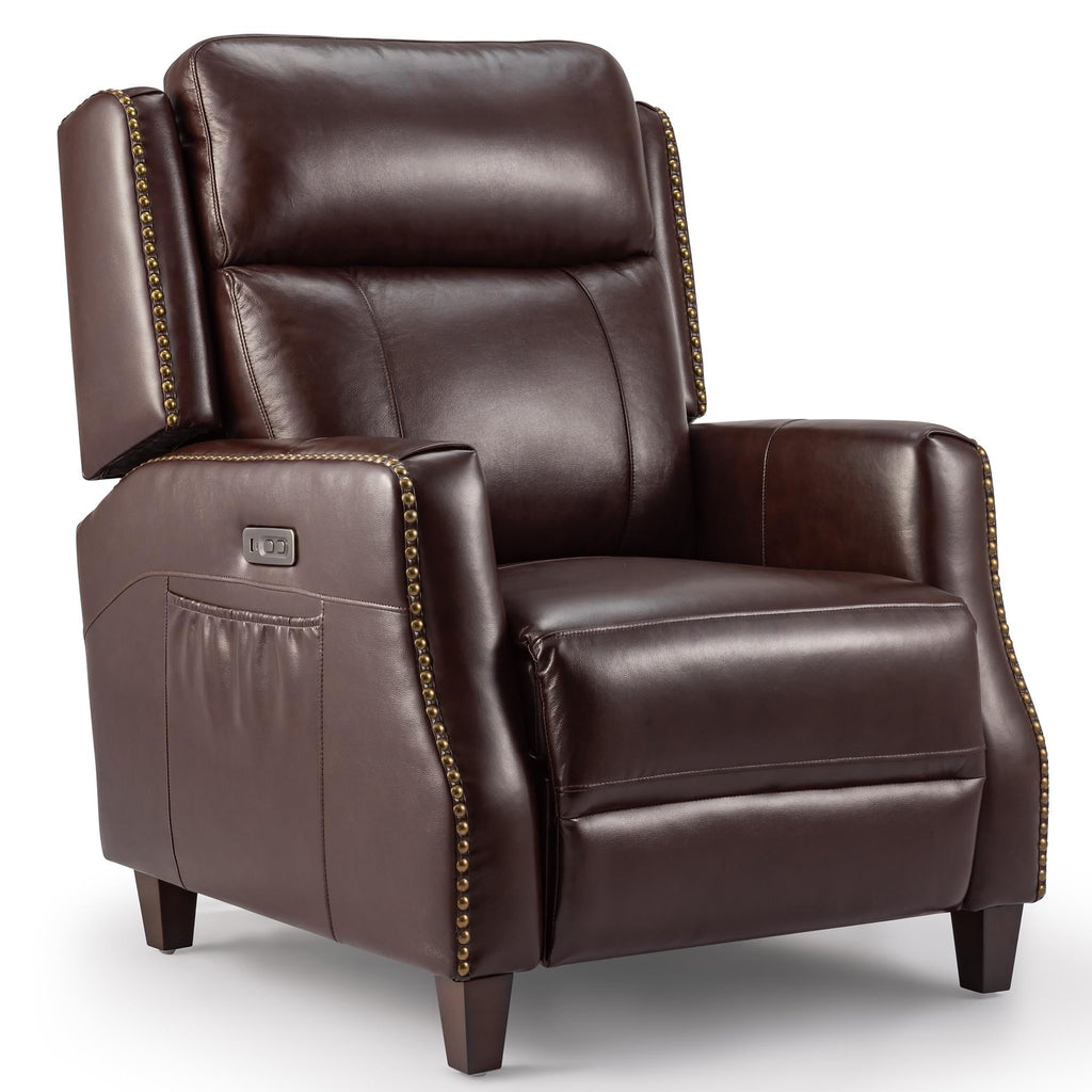Fauteuil inclinable Power Club en cuir véritable de 32,7 po de large