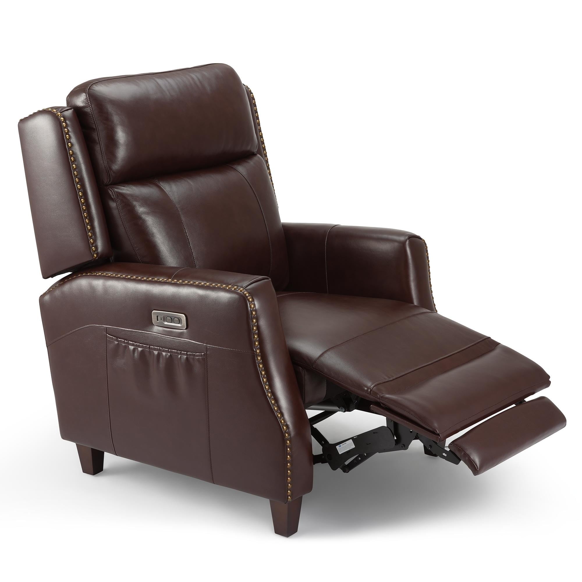Fauteuil inclinable Power Club en cuir véritable de 32,7 po de large
