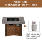 Ensemble de 5 foyers extérieurs en métal de 34,5 po, table et chaises Adirondack avec porte-gobelet et porte-parapluie