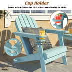 Ensemble de 5 foyers extérieurs en métal de 34,5 po, table et chaises Adirondack avec porte-gobelet et porte-parapluie