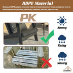 Ensemble de 5 foyers extérieurs en métal de 34,5 po, table et chaises Adirondack avec porte-gobelet et porte-parapluie