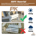 Ensemble de 5 foyers extérieurs en métal de 34,5 po, table et chaises Adirondack avec porte-gobelet et porte-parapluie