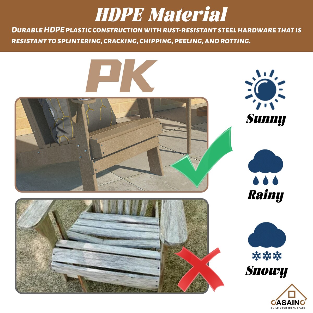 Ensemble de 5 foyers extérieurs en métal de 34,5 po, table et chaises Adirondack avec porte-gobelet et porte-parapluie