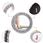 Miroir mural rond avec accents en cristal