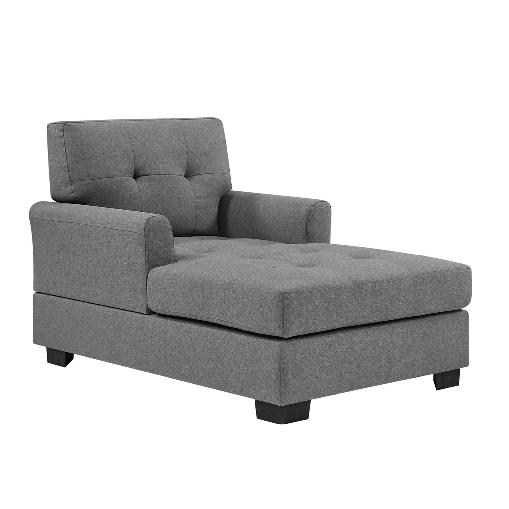 Chaise longue large de 34 po, rembourrage doux, mélange de polyester durable, siège et dossier capitonnés à boutons offrant un style et un confort intemporels