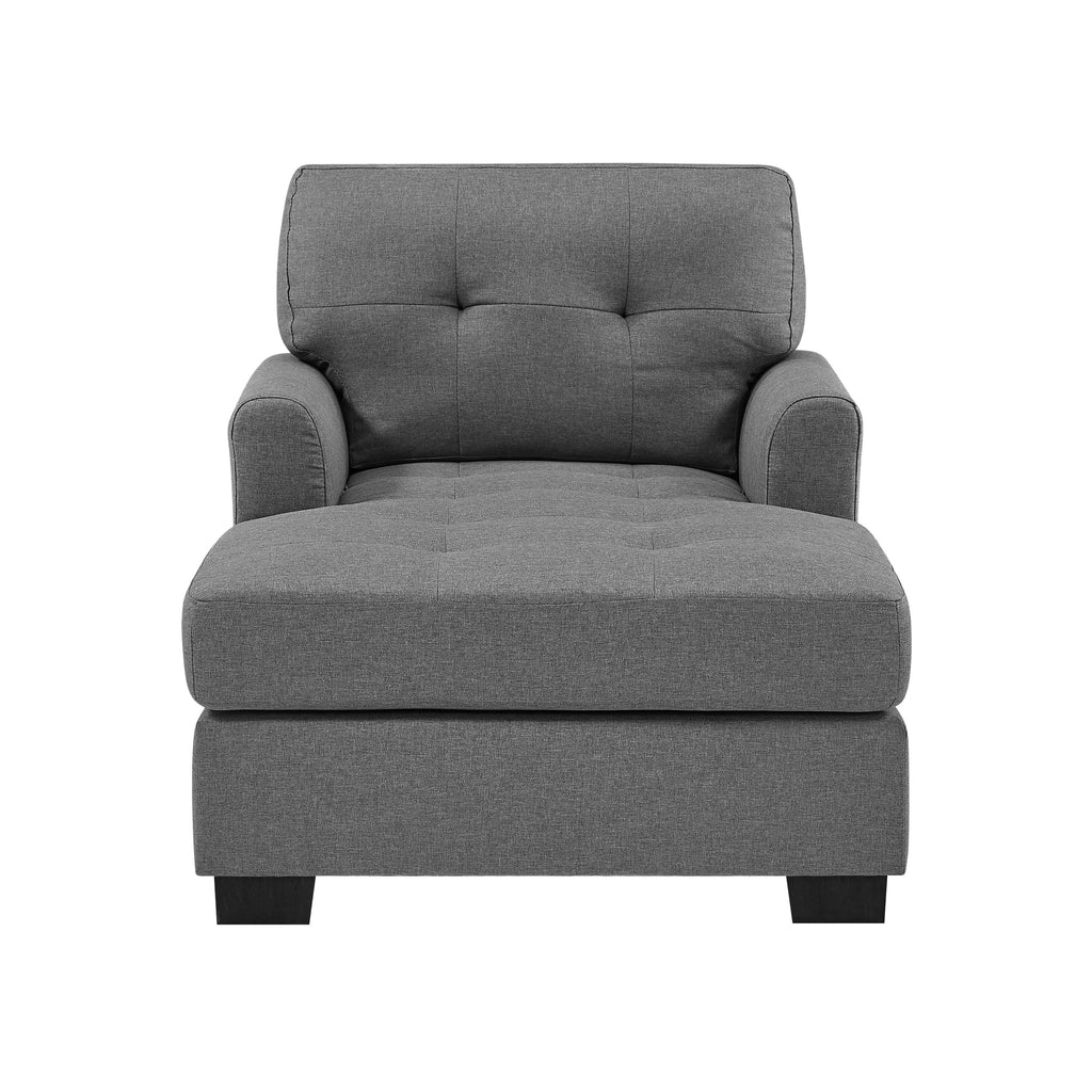 Chaise longue large de 34 po, rembourrage doux, mélange de polyester durable, siège et dossier capitonnés à boutons offrant un style et un confort intemporels