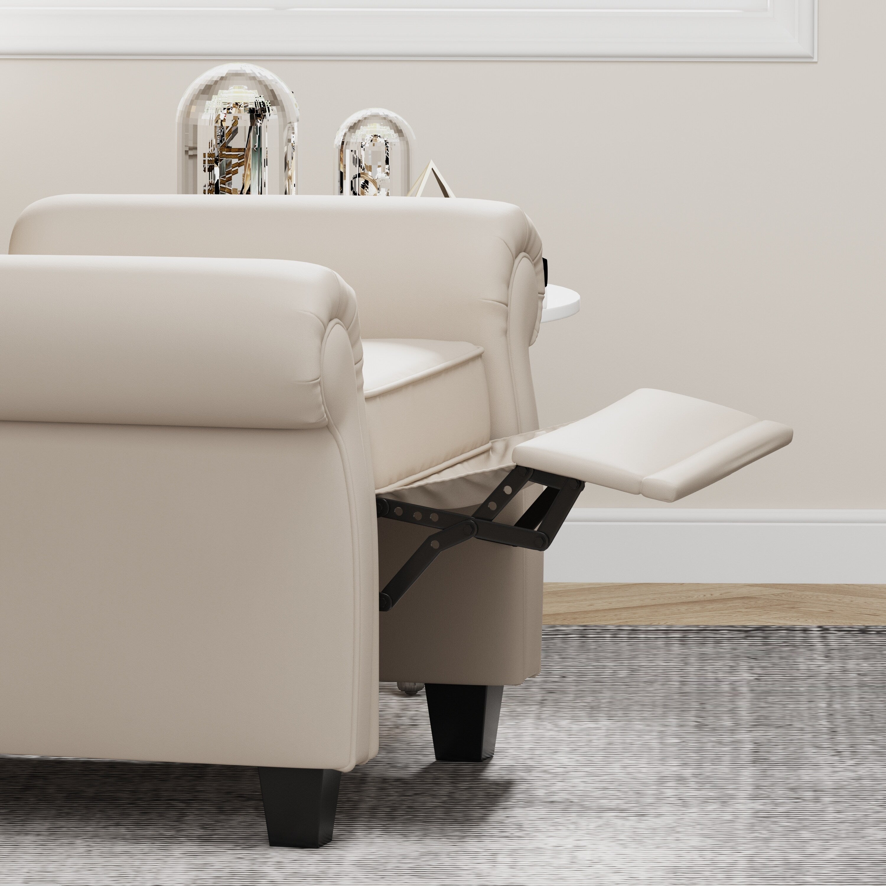 Fauteuil capitonné réglable 35.04 avec pieds robustes