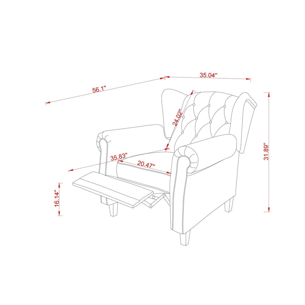 Fauteuil capitonné réglable 35.04 avec pieds robustes