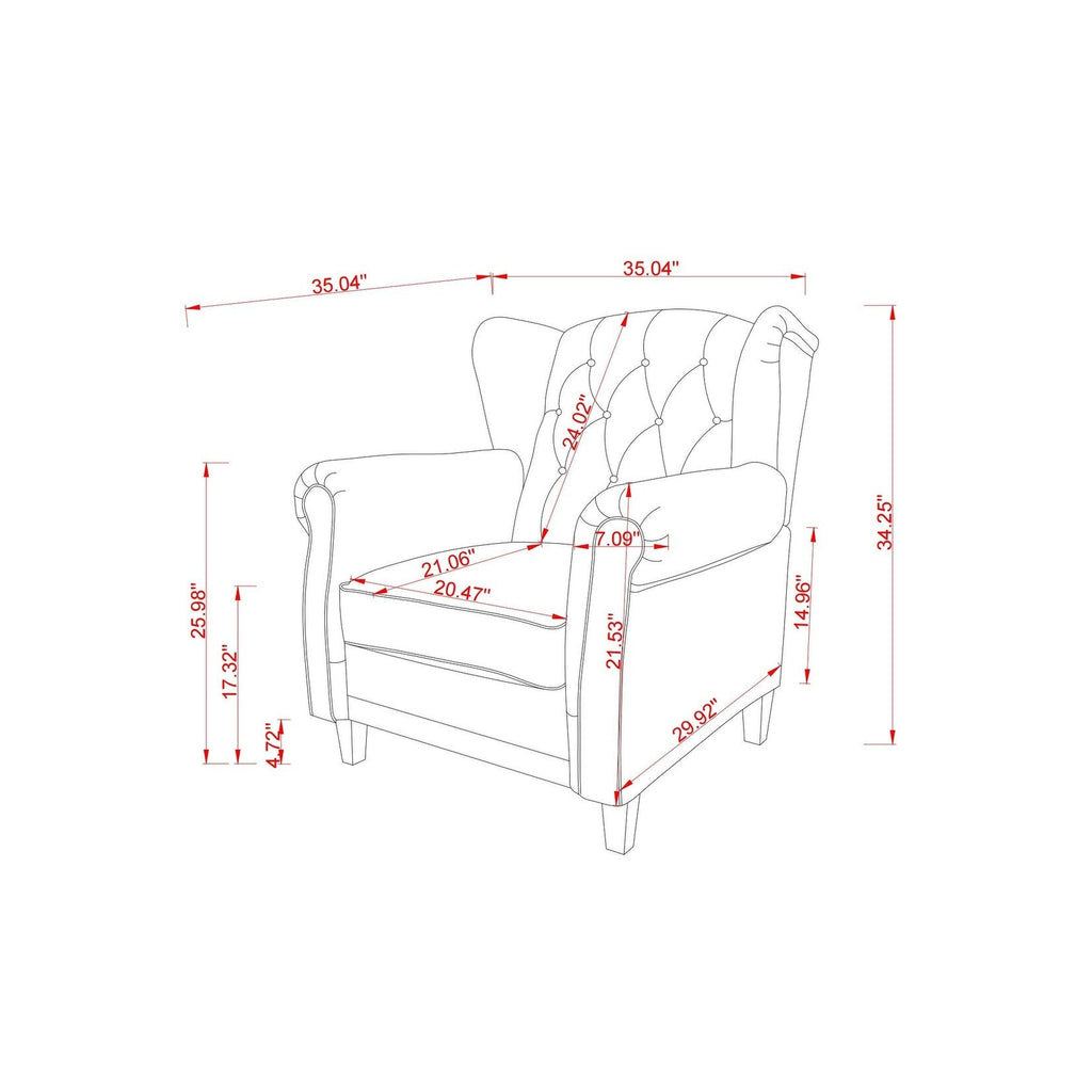 Fauteuil capitonné réglable 35.04 avec pieds robustes