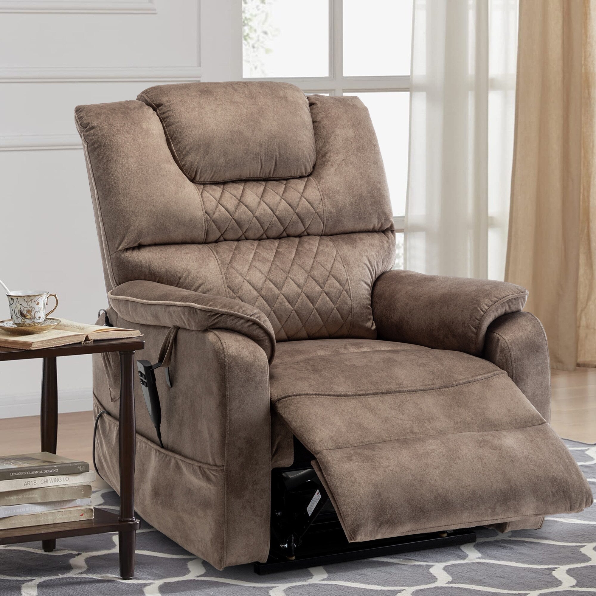 Fauteuil inclinable électrique double de 35,5 W, massage et chauffage, 180 degrés