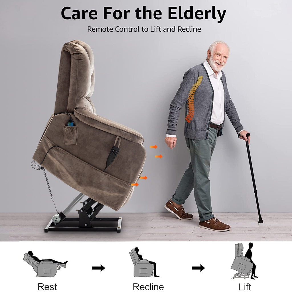 Fauteuil inclinable électrique double de 35,5 W, massage et chauffage, 180 degrés