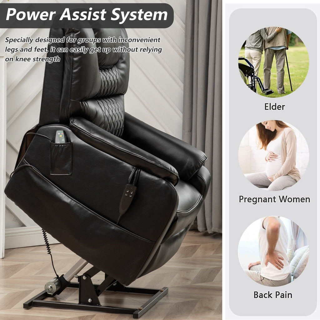 Fauteuil inclinable électrique double de 35,5 W, massage et chauffage, 180 degrés