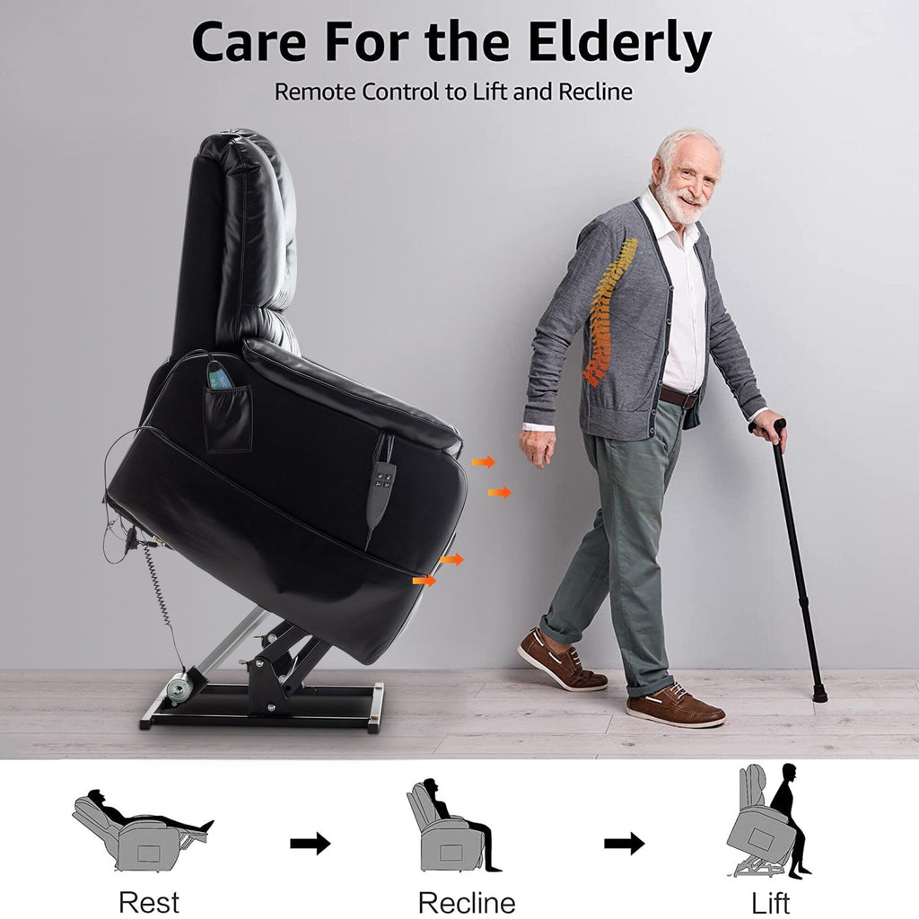 Fauteuil inclinable électrique double de 35,5 W, massage et chauffage, 180 degrés