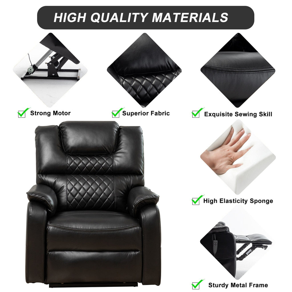 Fauteuil inclinable électrique double de 35,5 W, massage et chauffage, 180 degrés