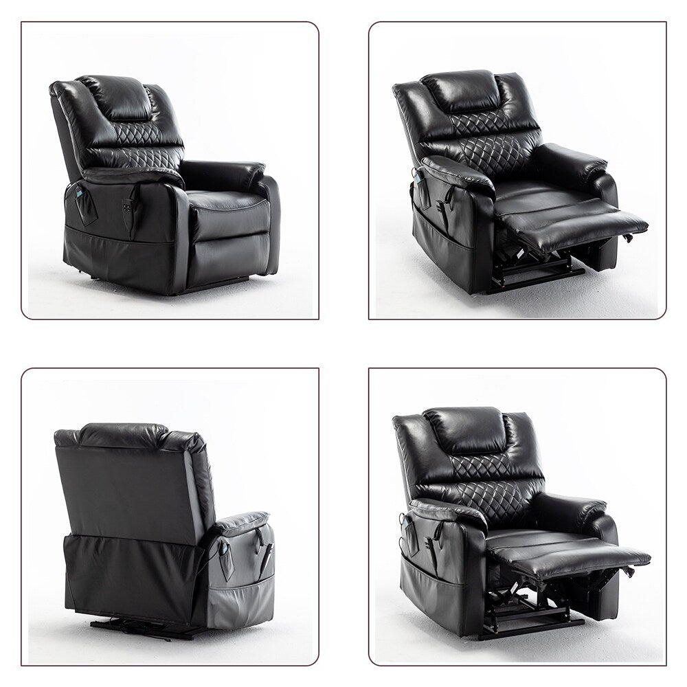 Fauteuil inclinable électrique double de 35,5 W, massage et chauffage, 180 degrés