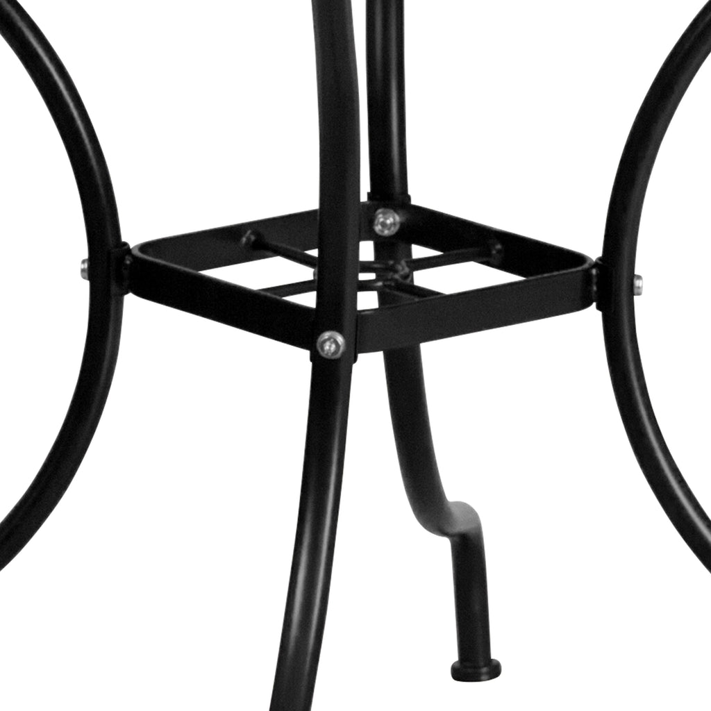 Ensemble de salle à manger carré en acier de 35,5 pouces, 5 pièces, pour intérieur et extérieur