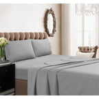 Parure de draps en percale de coton extra 350 fils avec poche profonde et drap plat surdimensionné