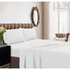 Parure de draps en percale de coton extra 350 fils avec poche profonde et drap plat surdimensionné