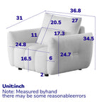 Canapé en tissu Teddy 36,8 pouces, fauteuil de salon moderne pour appartement, bureau, salon et chambre, vert