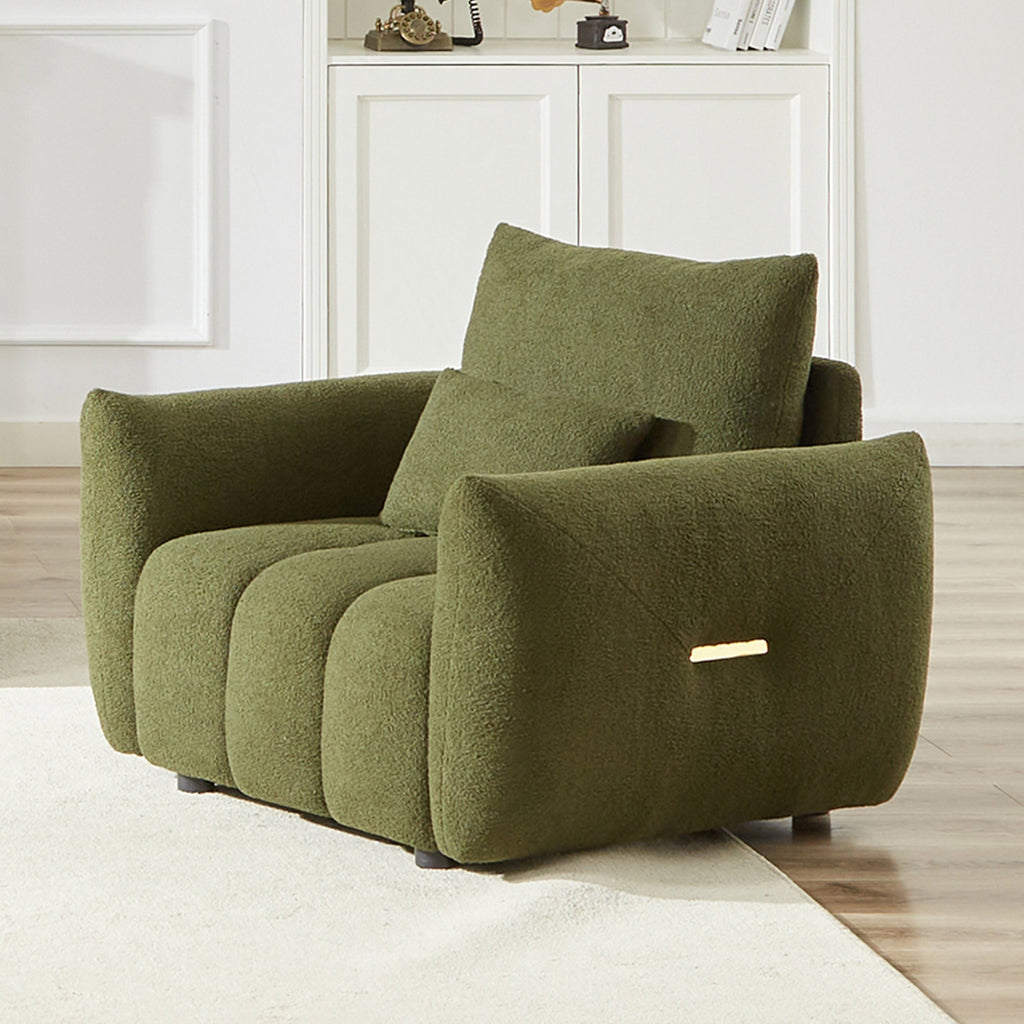 Canapé en tissu Teddy 36,8 pouces, fauteuil de salon moderne pour appartement, bureau, salon et chambre, vert