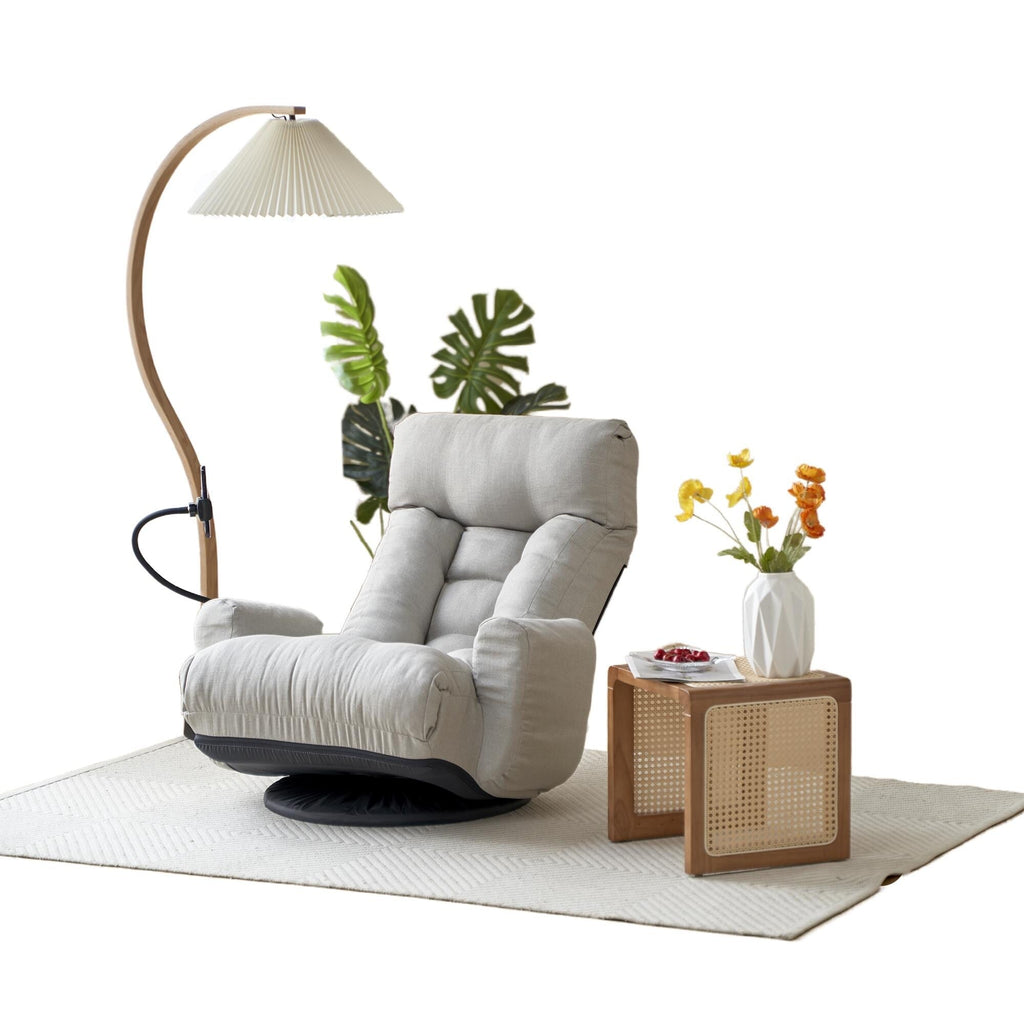 Fauteuil de salon réglable, pivotant à 360 degrés, pliable et inclinable, avec support pour téléphone