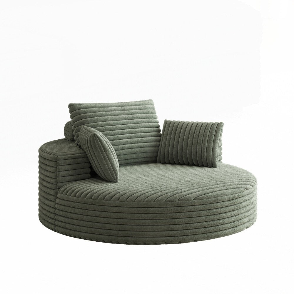 Fauteuil pivotant à 360 degrés en velours côtelé et mousse chenille, canapé simple