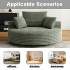 Fauteuil pivotant à 360 degrés en velours côtelé et mousse chenille, canapé simple