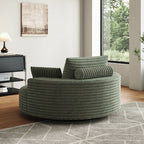 Fauteuil pivotant à 360 degrés en velours côtelé et mousse chenille, canapé simple