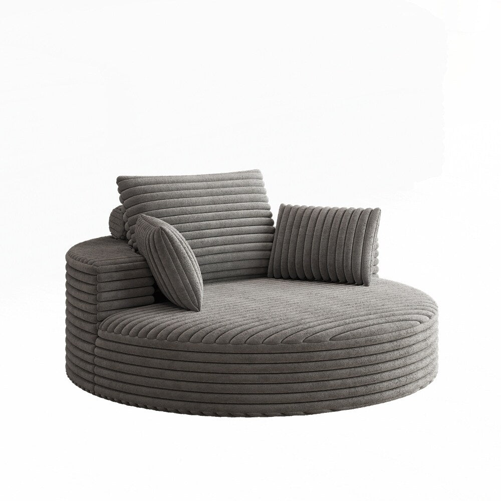 Fauteuil pivotant à 360 degrés en velours côtelé et mousse chenille, canapé simple