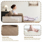 Fauteuil pivotant à 360 degrés en velours côtelé et mousse chenille, canapé simple