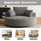 Fauteuil pivotant à 360 degrés en velours côtelé et mousse chenille, canapé simple