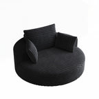 Fauteuil pivotant à 360 degrés en velours côtelé et mousse chenille, canapé simple