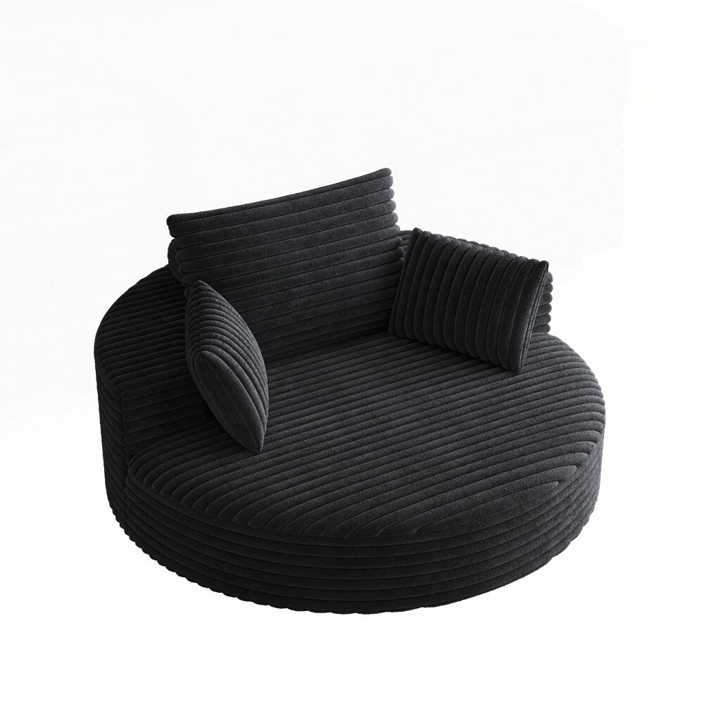 Fauteuil pivotant à 360 degrés en velours côtelé et mousse chenille, canapé simple