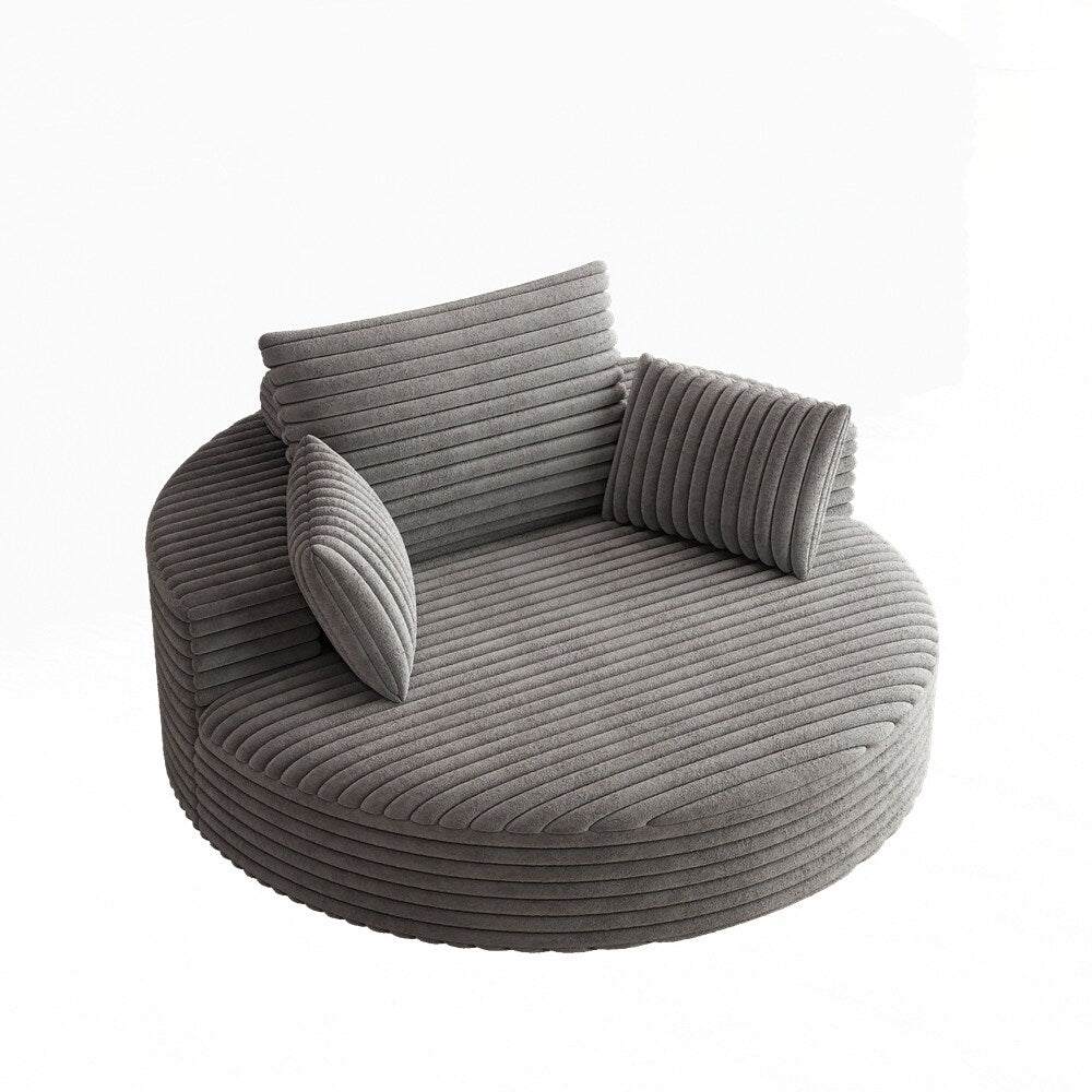 Fauteuil pivotant à 360 degrés en velours côtelé et mousse chenille, canapé simple
