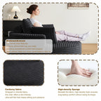 Fauteuil pivotant à 360 degrés en velours côtelé et mousse chenille, canapé simple