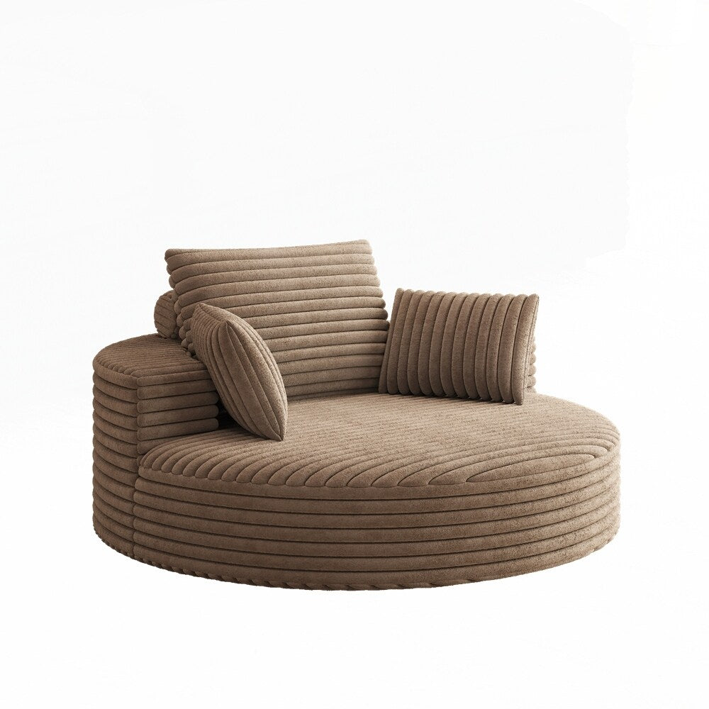 Fauteuil pivotant à 360 degrés en velours côtelé et mousse chenille, canapé simple