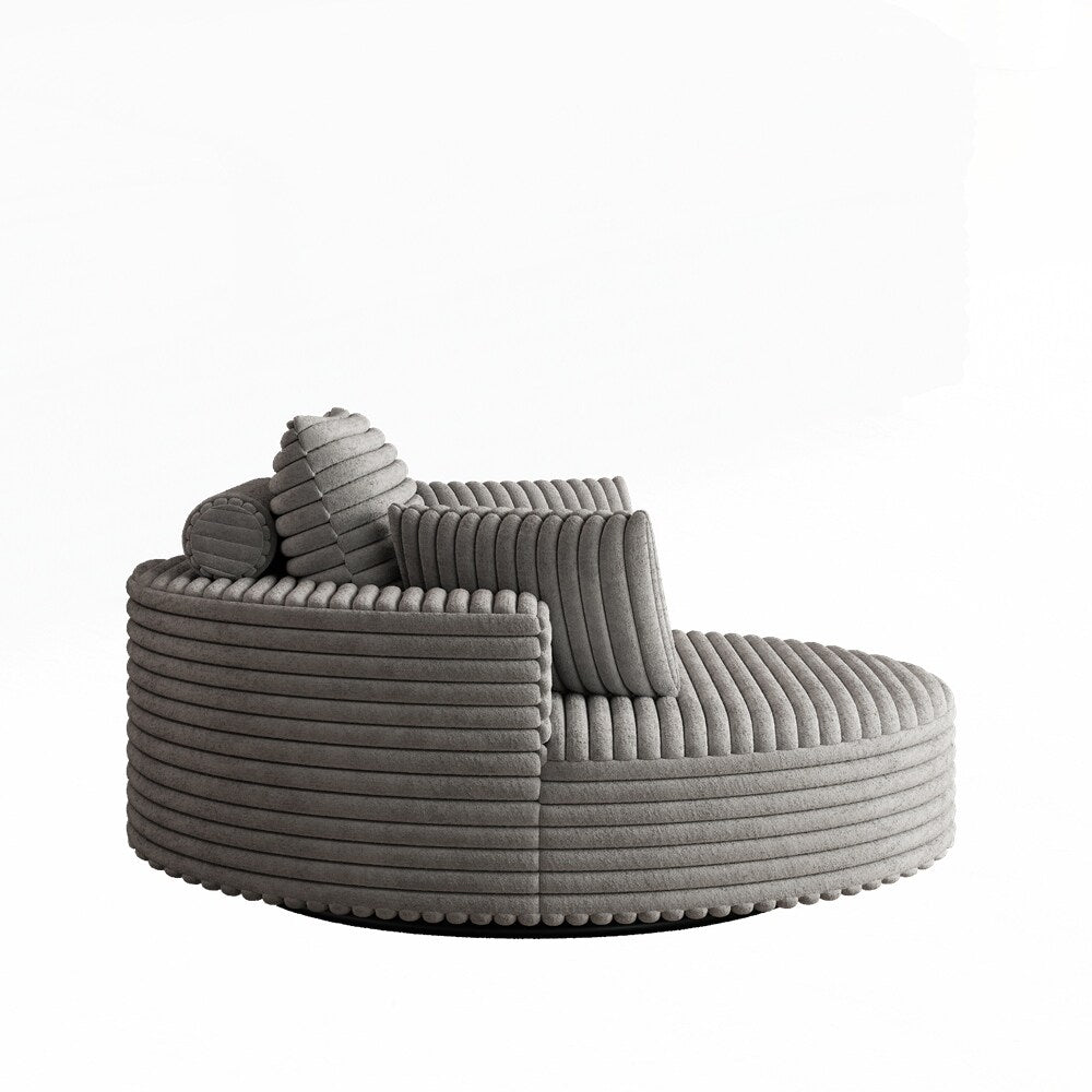 Fauteuil pivotant à 360 degrés en velours côtelé et mousse chenille, canapé simple
