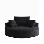 Fauteuil pivotant à 360 degrés en velours côtelé et mousse chenille, canapé simple