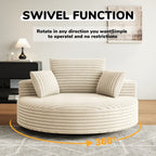 Fauteuil pivotant à 360 degrés en velours côtelé et mousse chenille, canapé simple