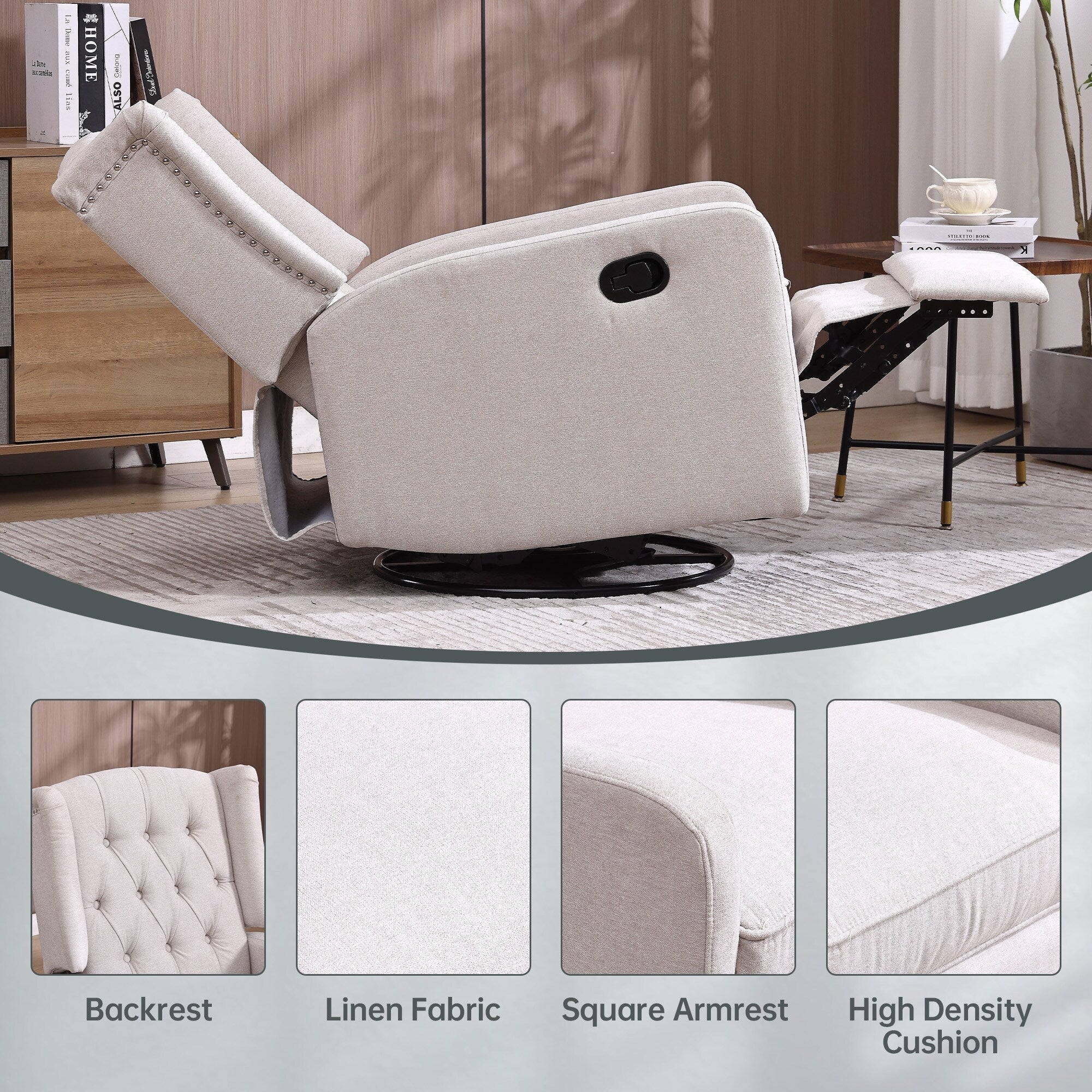 Chaise à bascule pivotante à 360 degrés pour chambre d'enfant