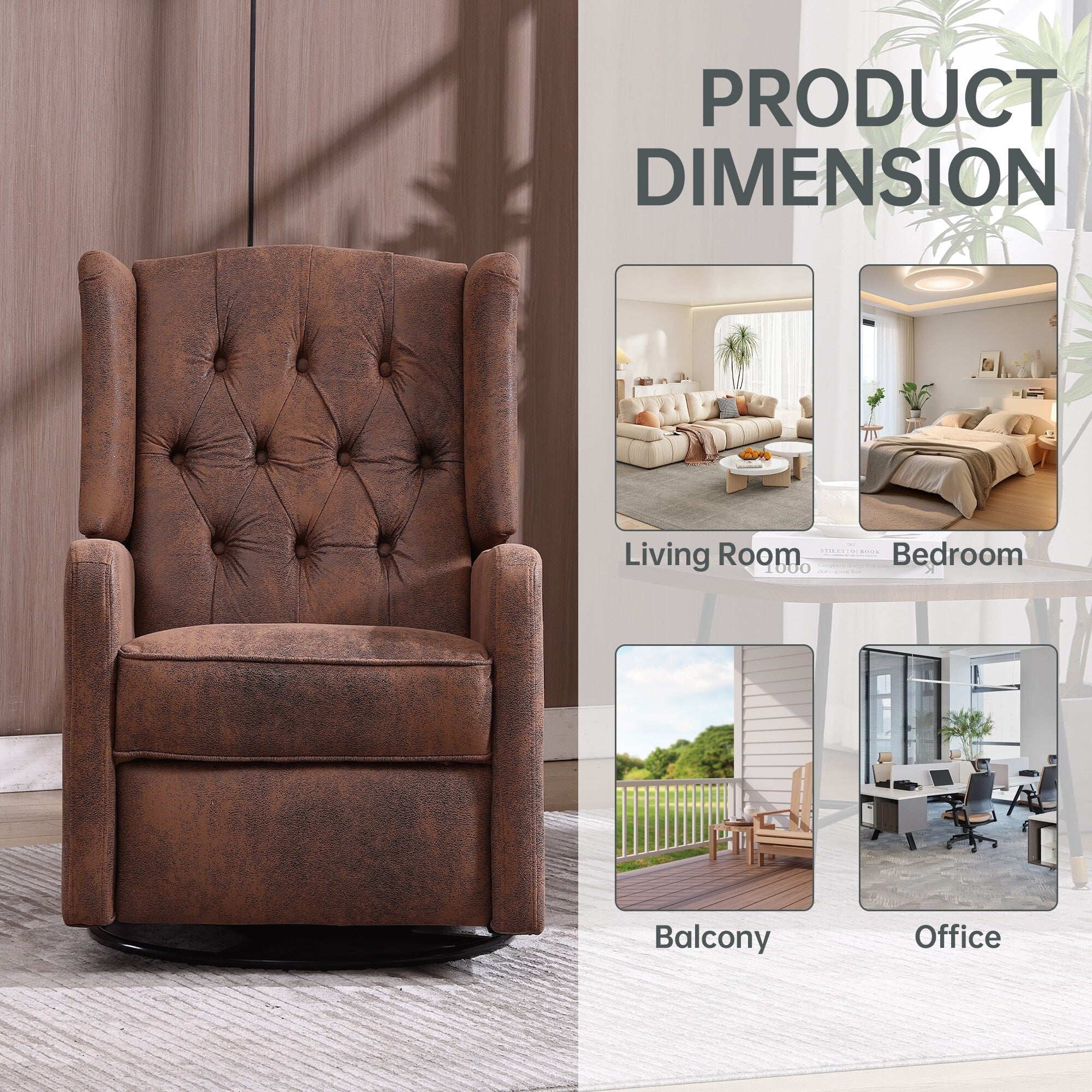 Chaise à bascule pivotante à 360 degrés pour chambre d'enfant