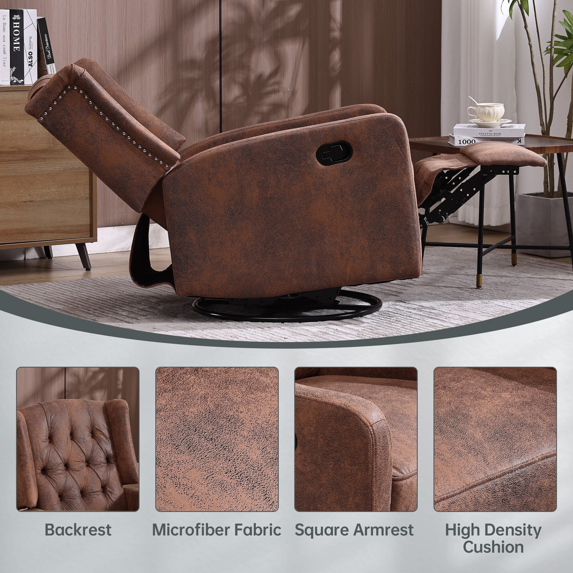 Fauteuil inclinable à bascule pivotant à 360 degrés pour chambre d'enfant