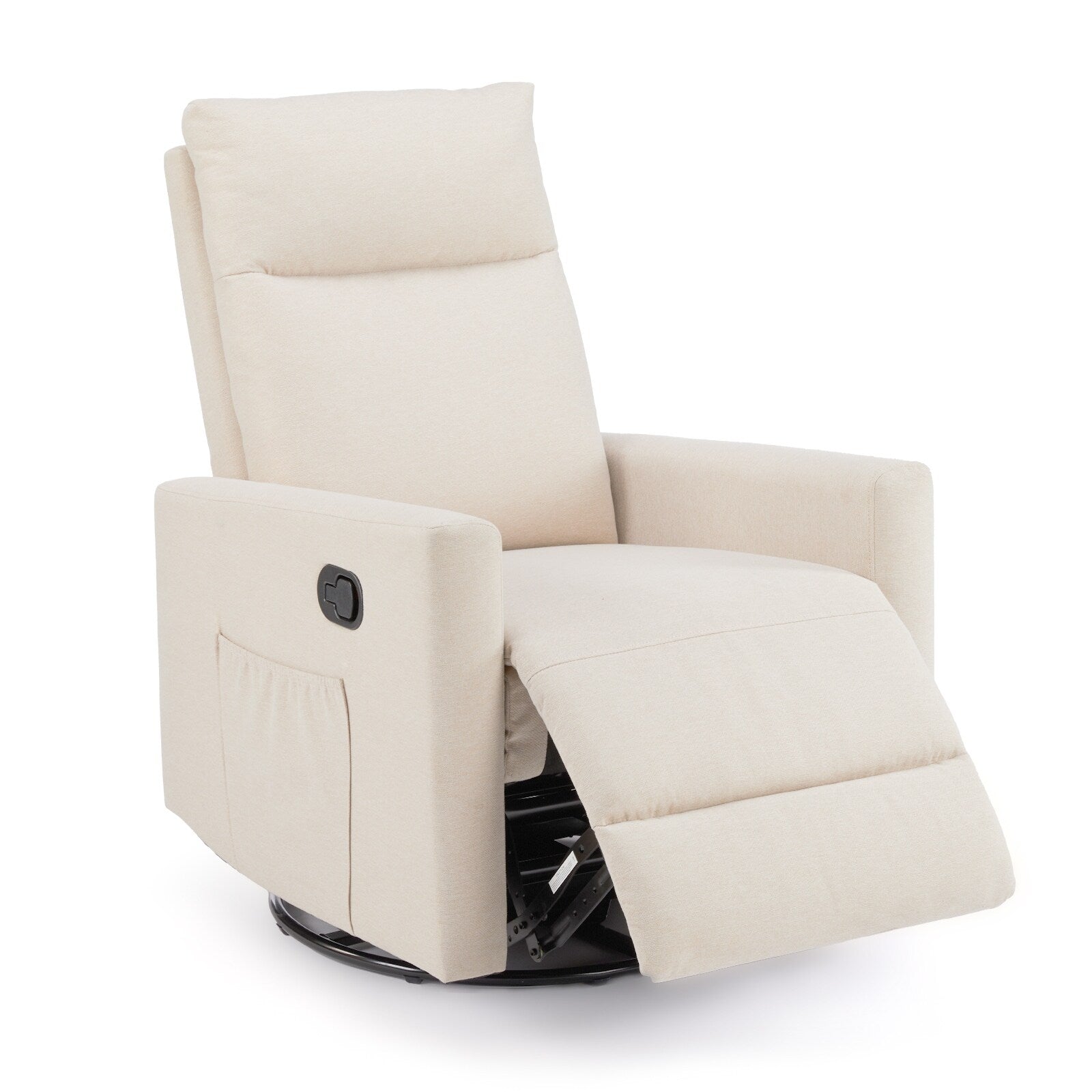 Fauteuil inclinable manuel pivotant à 360°, revêtement en lin, canapé simple réglable pour chambre d'enfant, salon ou chambre à coucher