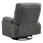 Fauteuil inclinable manuel pivotant à 360° en tissu avec repose-pieds coulissant et poches latérales