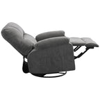 Fauteuil inclinable manuel pivotant à 360° en tissu avec repose-pieds coulissant et poches latérales
