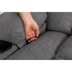 Fauteuil inclinable manuel pivotant à 360° en tissu avec massage et chauffage, chargement USB et deux porte-gobelets